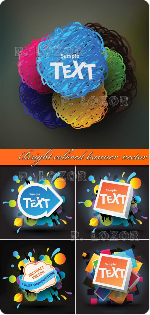 Bright colored banner vector