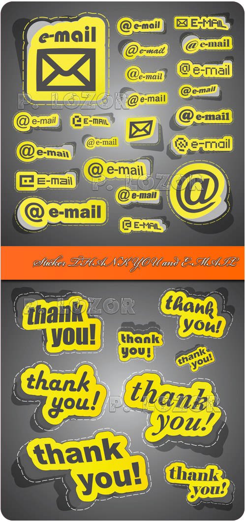 Sticker THANK YOU and E-MAIL