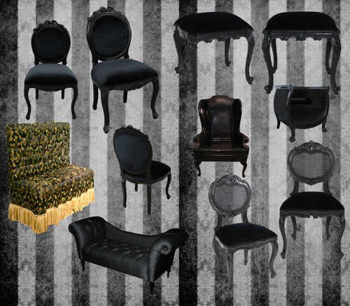 PSD Клипарт - Черные стулья