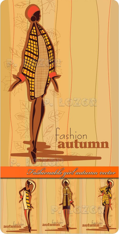 Fashionable girl autumn vector